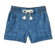 Wonder Nation Girls Pull On Shorts Blue Size 18 -XXL Drawstring Front elastic