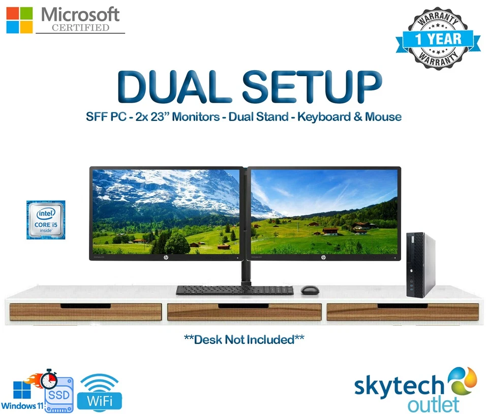 FAST i5 6th Gen Dual Monitor Trading SFF PC Setup- 16GB DDR4 512GB SSD Win11 - Image 2 of 4