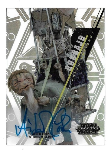 2016 Topps Star Wars High Tek Autograph Aidan Cook as Bobbajo - 第 1/1 張圖片