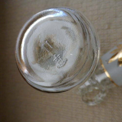 Vintage Anchor Hocking Starlyte Blattgold Kruzifix Öl Essig Glas Set mit Stopfen - Bild 5 von 5