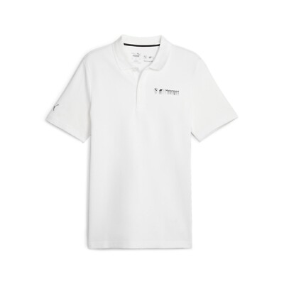 Puma BMW M Motorsport Racing Polo Golf Shirt White 100% Cotton Small 621226-02