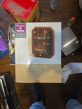 Home To Home Cherry Finish Wood Curio Cabinet With Glass Door.  Brand New