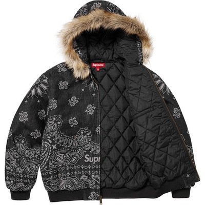ジャケット・アウター Supreme Bandana Jacquard Denim Jacket S Supreme Bandana Jacquard Denim Hooded Work Jacket Size Medium