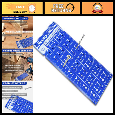 Screw Size Chart & Drill Bit Gauge - Laser-Etched Aluminum Pilot Hole Guide | Ta