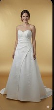 David's Bridal Strapless White Gown