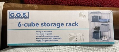 C.O.S. Brand 6-cube Storage Rack, Easy Assembly, 40lb Weight Limit, New in Box