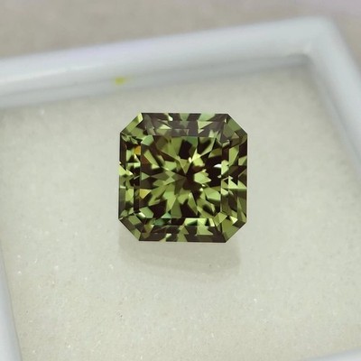 Green Sapphire Grown Asscher Cut 7-9 Ct Natural Loose EGL Certified Gemstone