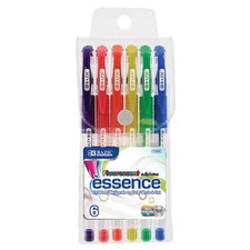 BAZIC 6 Fluorescent Color Essence Gel Pen w/ Cushion Grip 17052