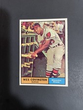 1961 TOPPS WES COVINGTON, #296, NM/MT (Free Shipping On Any 3!)