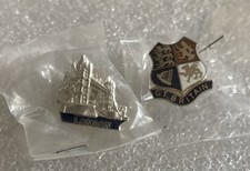 2 x Pin Badges - 1 x London (Tower Bridge) & 1 x Great Britain Shield -Brand New