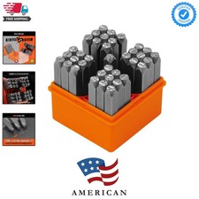 37-Piece Easy-to-Pick Metal Letter Number Stamp Set, 1/4 6mm, Includes Sta...