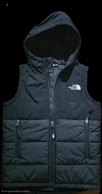 The North Face black puffer vest with hood, Big Kids 10/12, NWOT