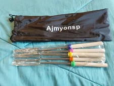 Marshmallow Roasting Sticks Smores Stick for Fire Pit - Hot 32inch, 5Color 