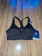Champion The Curvy Wireless Medium Impact Sports Bra Women's S Black Racerback