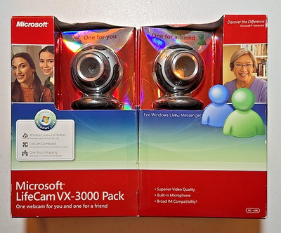 Microsoft LifeCam VX-3000 Pack Two Web Cams New