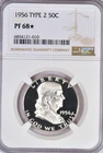 1956 Franklin Half Dollar Proof NGC PF 68 STAR PR68* Frosty Silver Coin 50C