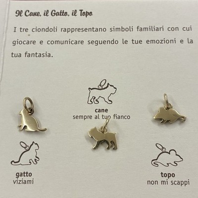 Dodo Pomellato Anhänger Hund Katze Maus 18kt Gelbgold aus Originalproduktion