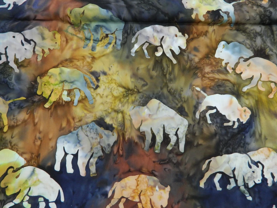 Качественная батик ткань хлопок многоцветный бизон 44 дюйма x 1 ярд - Изображение 2 из 3