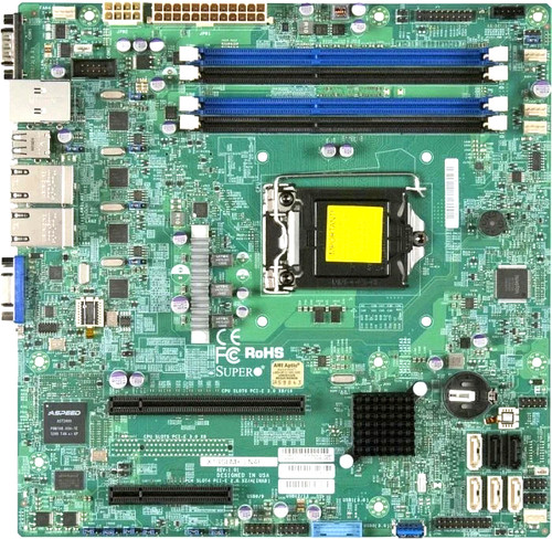 Supermicro X10SLM+-LN4F Mainboard, LGA1150, µATX, 4xGLAN, IPMI, DDR3, Intel C224