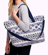 NWT Victoria's Secret VS PINK Weekender Tote Bag Cozy Plush Sherpa Blue