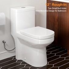 HOROW Compact One Piece Toilet Dual Flush 12'' Rough-in 25"D x 13.4"W x 28.4"H