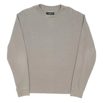 ALLSAINTS Sweatshirt Beige Col Rond Décontracté Coton Mix XS - Photo 1/4