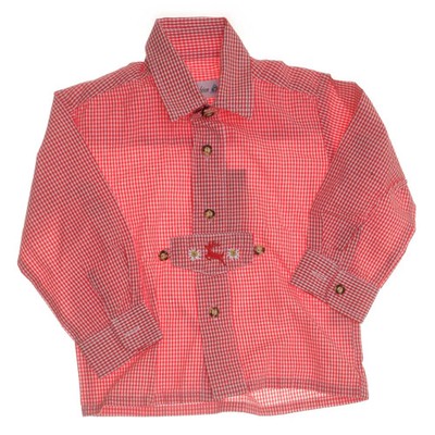Isar-Trachten, Hemd, Größe: 98, Rot/Weiß, Baumwolle, Karo, Unisex (Kinder) #spv