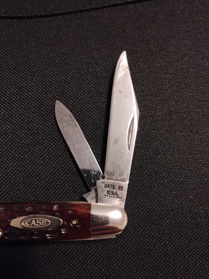 1971 CASE XX 62055 EQUAL END / CIGAR JACKKNIFE jigged Red Bone - Image 3 of 4