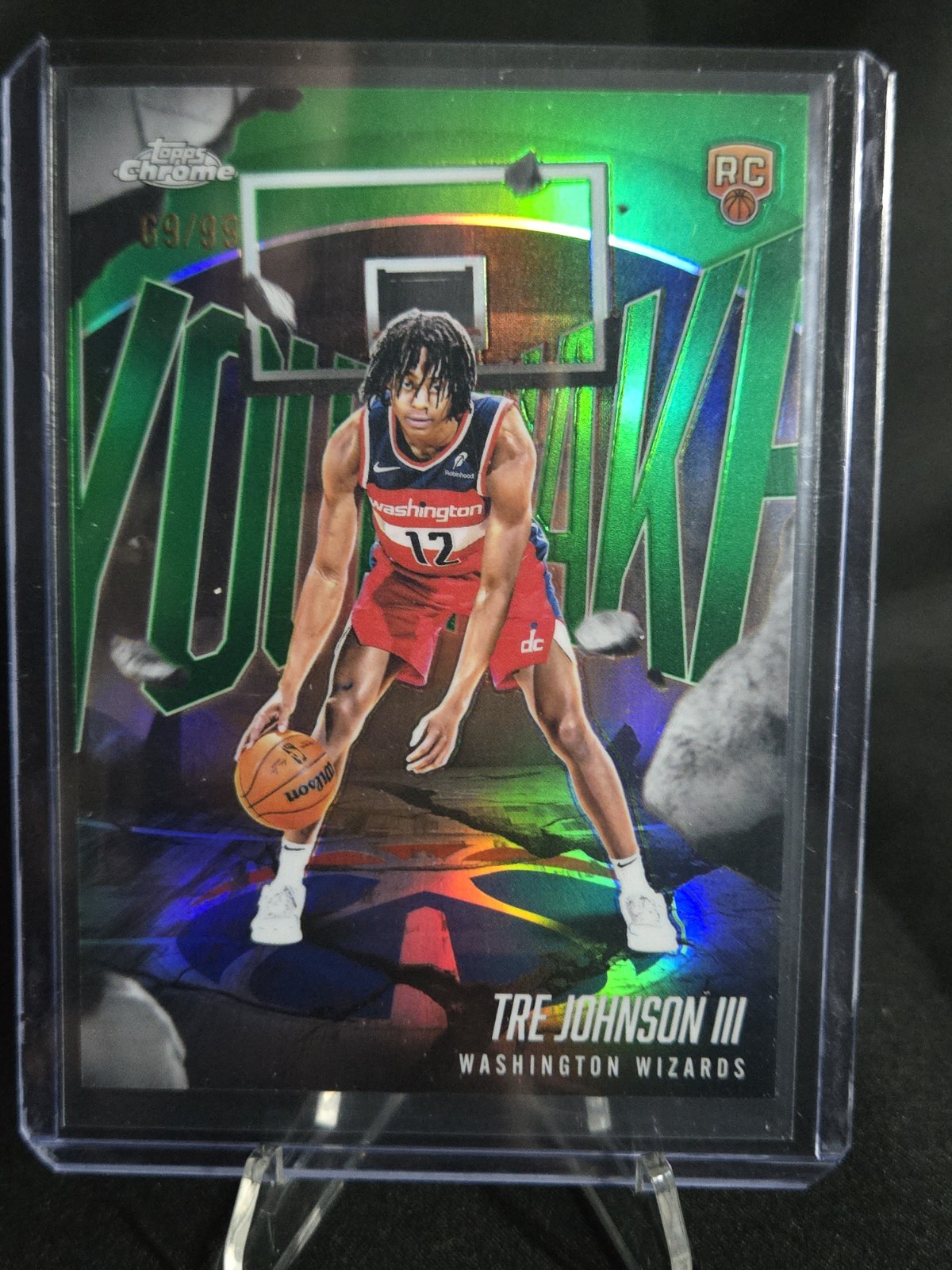 2025-26 Topps Chrome Tre Johnson III RC Rookie YouthQuake Green Refractor /99