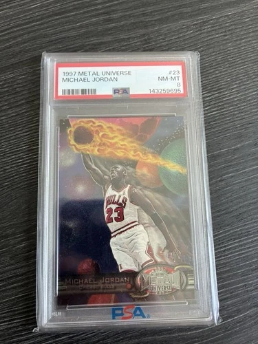 1997 SKYBOX METAL UNIVERSE #23 MICHAEL JORDAN PSA 8