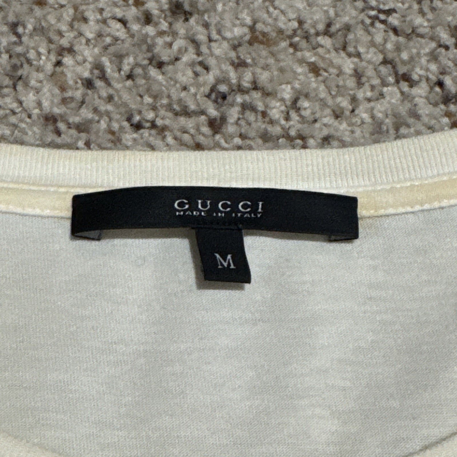 Authentic GUCCI Logo Mark Pattern Size M White Sh… - image 3