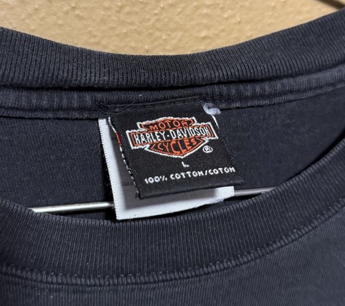 Vintage 2000 Harley Davidson Flame Eagle Long Sleeve T-Shirt Coralville IA Large - Picture 3 of 3