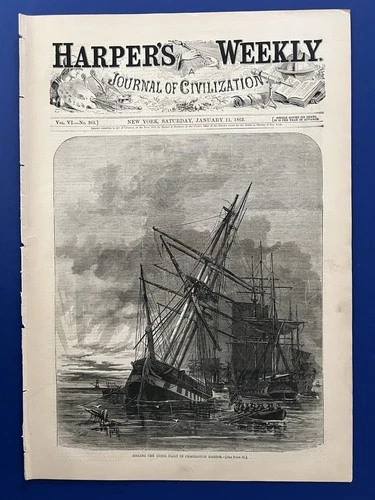 Harper's Weekly 1-11-1862 Trent Affair CHARLESTON Port Royal WASHINGTON DC MAP!