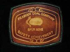 NG19136 VINTAGE 1970s  PEABODY COAL COMPANY SAFETY  COAL MINING BELT BUCKLE