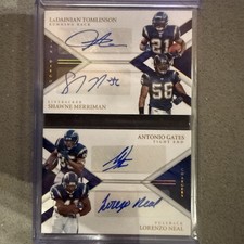 2022 Limited Quad Signature/25 Chargers Football Card