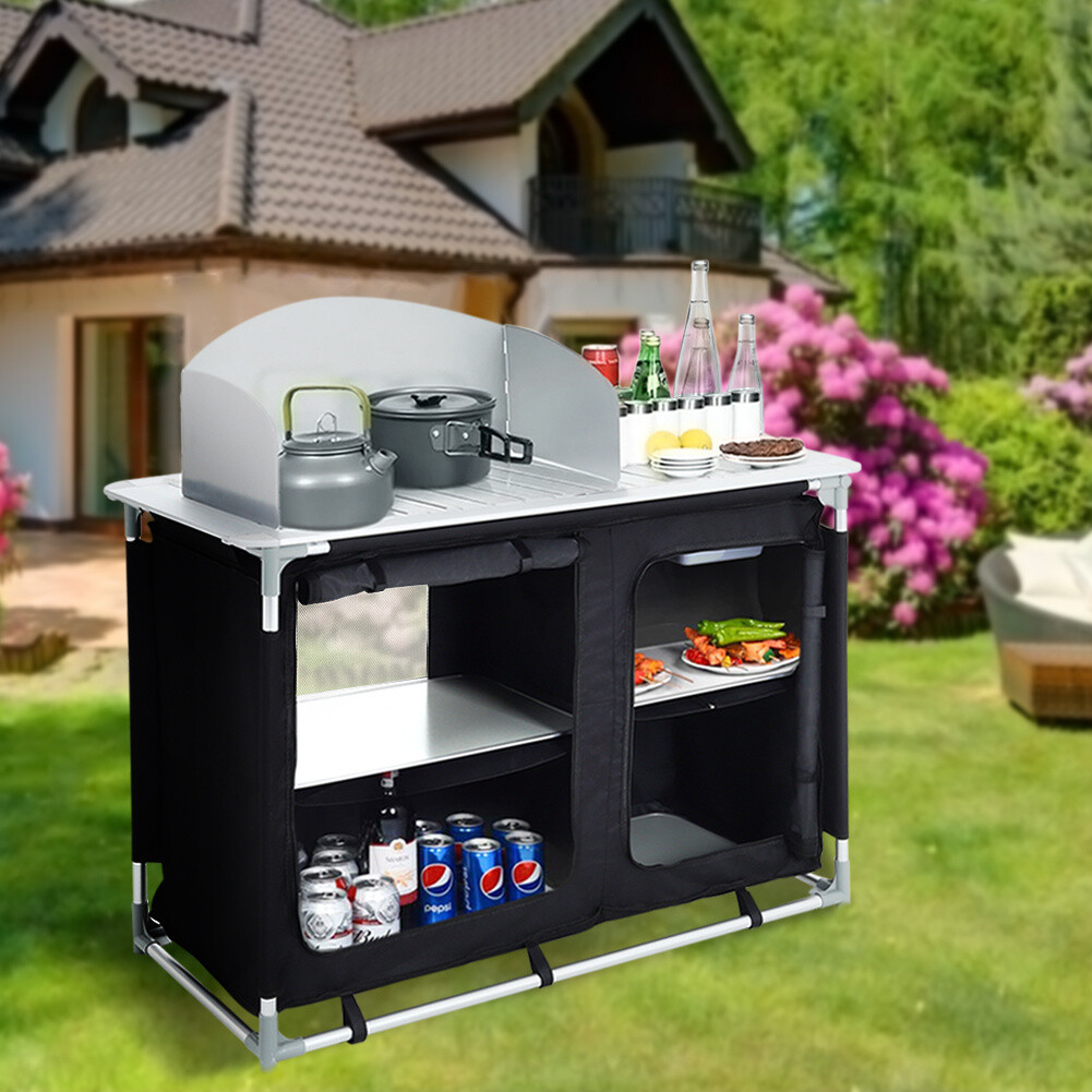 Cooking Table Portable Outdoor Cooking Station Camping Table With