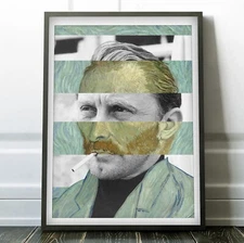 Van Gogh's Self Portrait & Kirk Douglas -  Poster Canvas Artwork