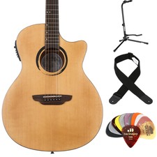 Luna Wabi Sabi Grand Concert Acoustic-electric Guitar Essentials Bundle - Satin