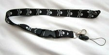 Skulls  Crossbones allover Lanyard Keychain ID Badge Holder 4 Halloween-New v2