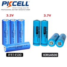 4/8/12x AA 14500 3.7V Li-ion  3.2V AA LiFePO4 Rechargeable Batteries Button top