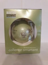 Martha Stewart 2002 Christmas Favorites Ornament Green/Silver Floral  VTG NIB