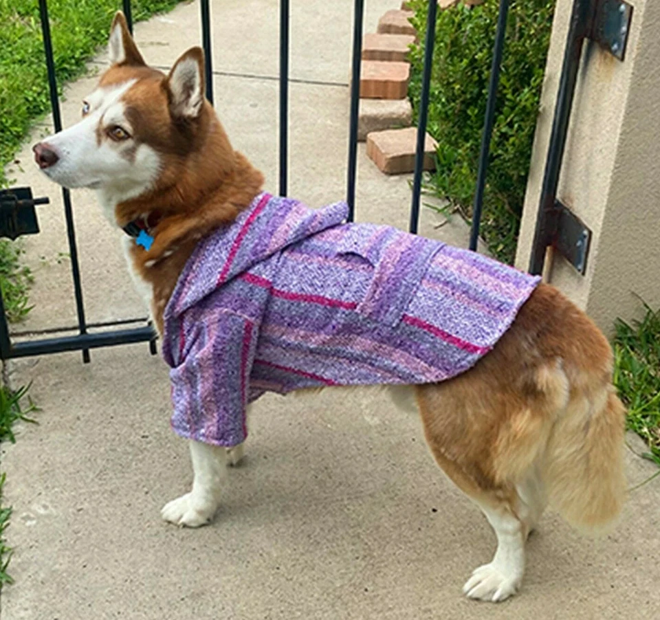 Moletom com capuz Baja para cachorro - Poncho colorido para cachorro - tamanho: GRANDE - Imagem 4 de 4