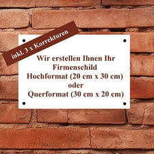 Firmenschild, Werbeschild, Praxisschild auf Aluminiumplatte individuell bedruckt