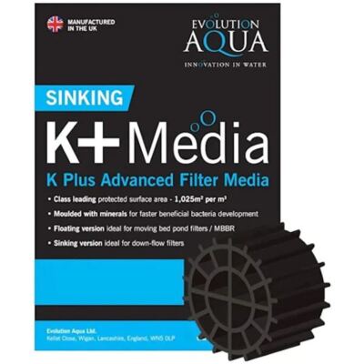 Evolution Aqua K+ Advanced Filter Media - 25 Liter SINKINNG BLACK Media