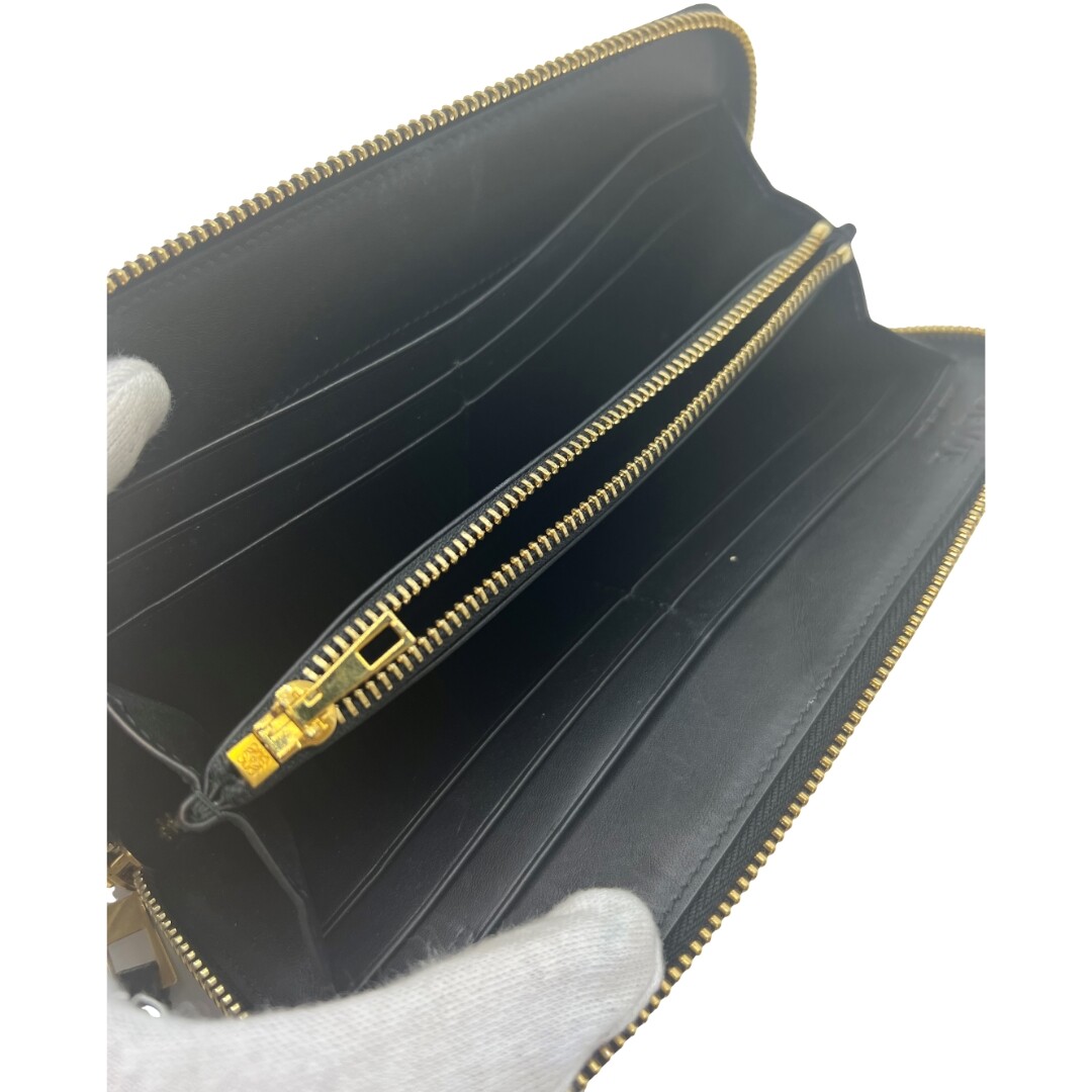 Authentic LOEWE Round Zip Long Wallet Black Leather Authentic LOEWE Round Zip Long Wallet Black Leather