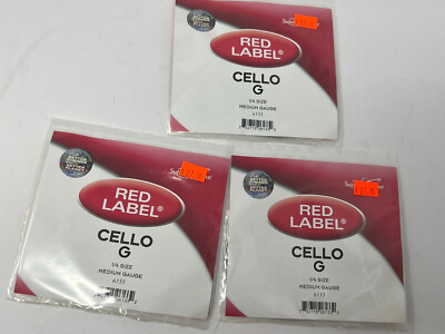 NEW Super Sensitive Red Label Cello G Single Strings in 1/4 Size Lot of 3
