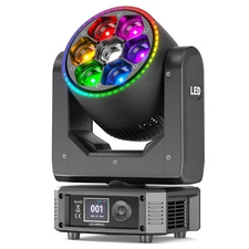 7X50W 7 LED Zoom Moving Head Beam Stage Lighting RGBW DMX Disco Party DJ Lights