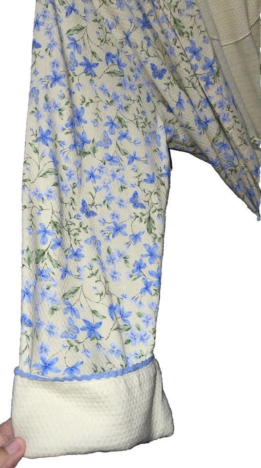 Bata Charter Club Intimates talla XL para mujer amarillo pálido azul flores Foto 3 de 4