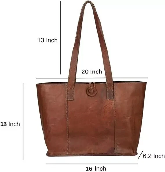 COACH Borsa a tracolla vintage in vera pelle marrone per donna ufficio laptop
