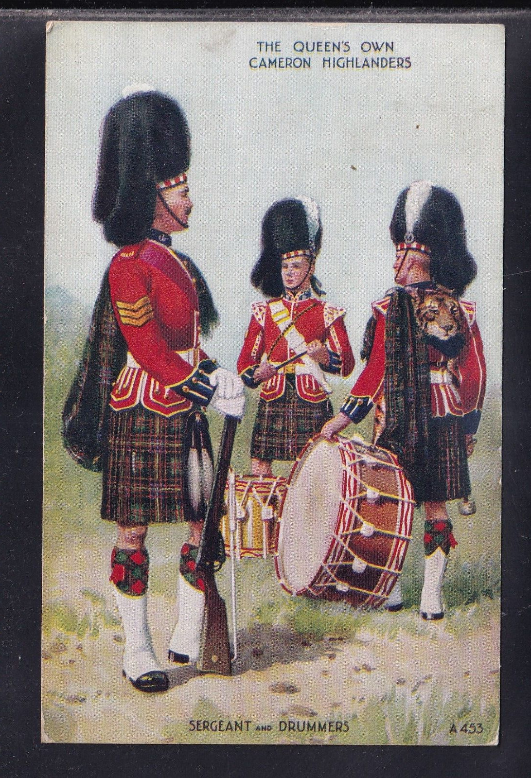 Cartolina Inghilterra The Queen's Own Cameron Highlanders XM154